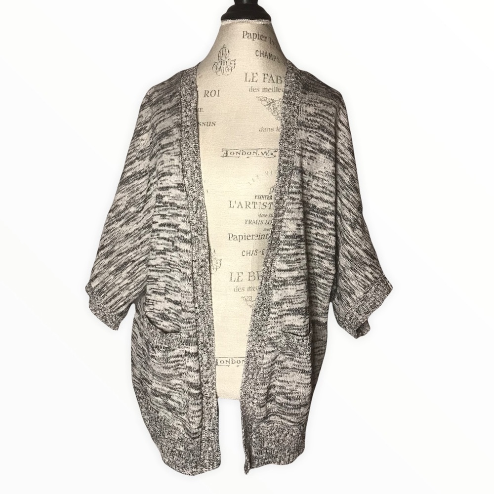 WEARING YOUR HEART ON YOUR SLEEVE Open Front Knit Batwing Cocoon Sweater